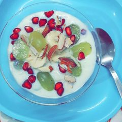 A picture of Kesar Flavor Fruit Custard.