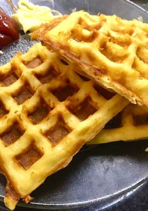 Una foto de Waffles salados🧇