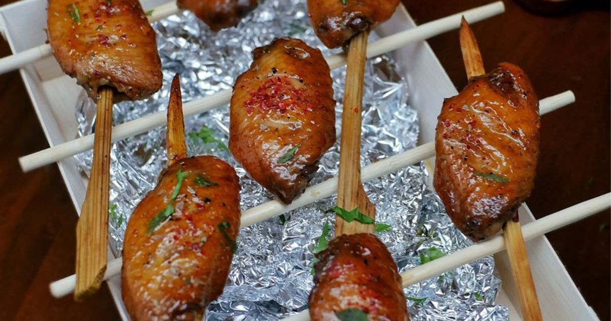 Roasted Honey Garlic Chicken Wings - Sayap Ayam Panggang Madu Sate