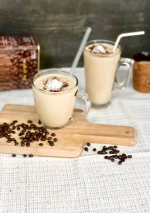 Une photo de Smoothie café-coco au fromage blanc