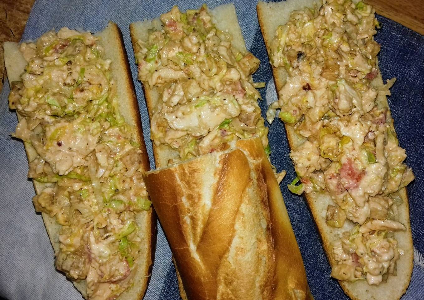 El bocadillo con relleno de pollo a mi estilo