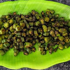 Bhindi fry A picture of Bhindi fry.
