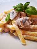 Penne in mousse di ricotta e salmone fresco