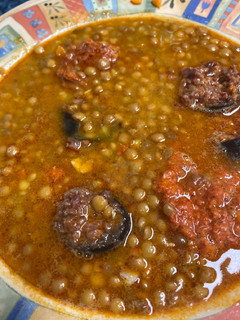 Una foto de Lentejas con chorizo y morcilla