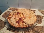 Una foto de tarta de manzana vegana