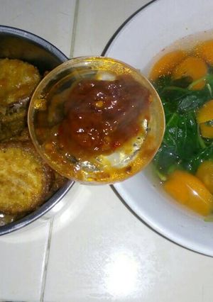 Foto resep Sayur bening wortel bayam dan terong crispy cocol sambal terasi