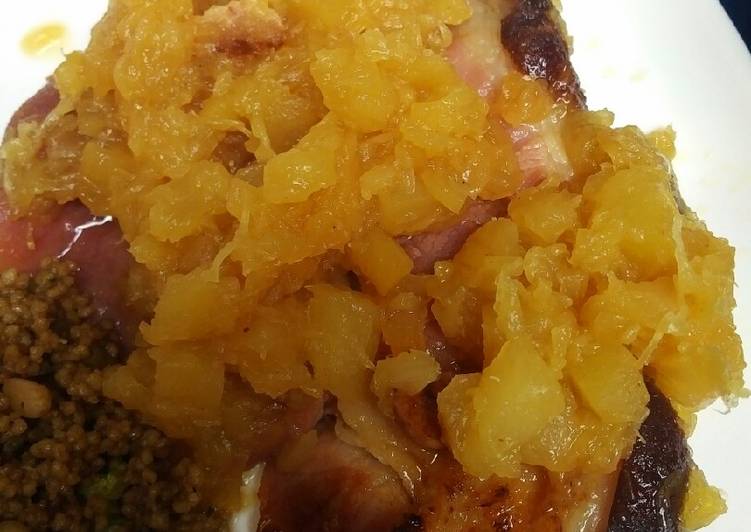 Simple Way to Make Homemade Fried Ham steaks with Crushed Pineapple