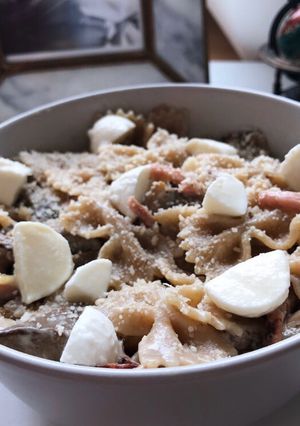 Une photo de Pâtes à la carbonara revisitées