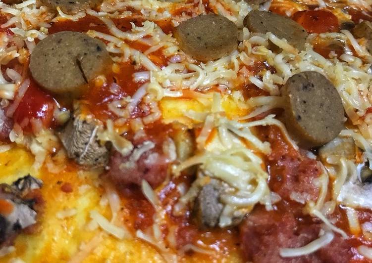 Meat lover mushroom 🍄 pizza 🍕