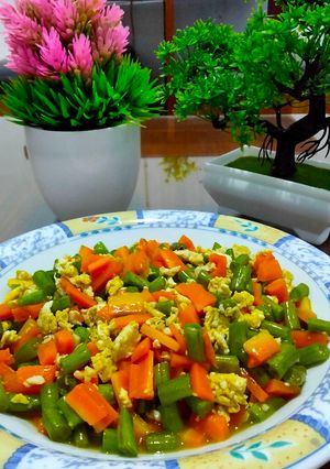 Foto resep Orak arik telur buncis wortel