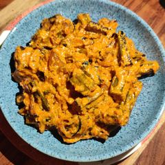 A picture of Curd Okra or Dahi ki Bhindi..