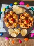 Tandoori mayo veg waffles sandwich