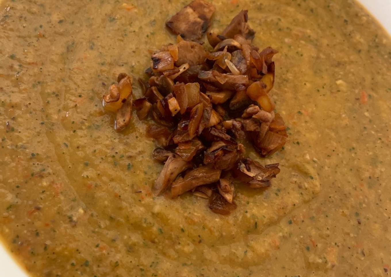 Crema de calabacín y setas
