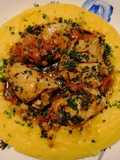 Polenta con pollo in umido