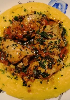 Foto di Polenta con pollo in umido