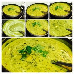 A picture of Cream of Broccoli Spinach and Walnut Soup.