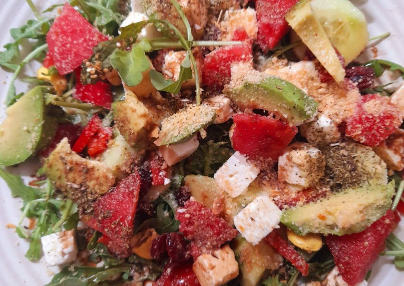 Steps to Make Speedy Salade estivale pastèque fêta roquette