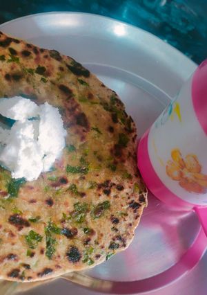 A picture of Methi parantha.