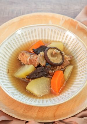 【老菜脯佛手瓜排骨湯】寒露節氣燉湯，口感清脆增智力 的食譜成品照片