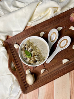 A picture of Cream Of Mushroom Soup.