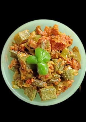 A picture of Bhendi Capsicum Subji.
