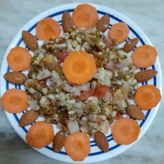 A picture of Green moong sprout salad.