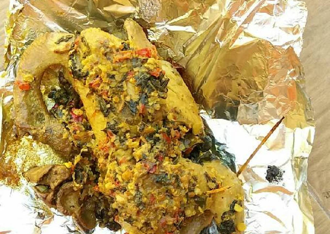 Ayam betutu daun singkong (Ramadan 8)