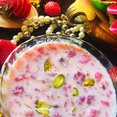 A picture of Strawberry Basundi.