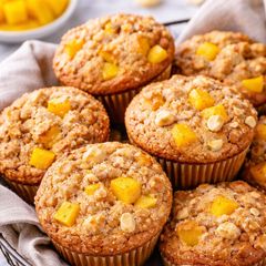 A picture of Mango Macadamia Muffins.