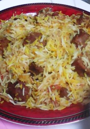 A picture of Beef biryani.