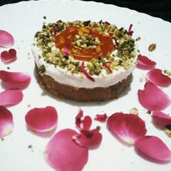 A picture of Falhari praline khoya cake.