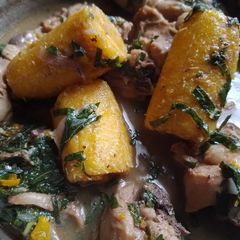 A picture of CHICKEN AND PLANTAIN PEPPER SOUP.