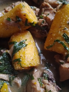 A picture of CHICKEN AND PLANTAIN PEPPER SOUP.