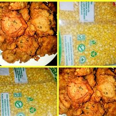 A picture of Bhajia,Pakora's, lentils(Moong Dal).