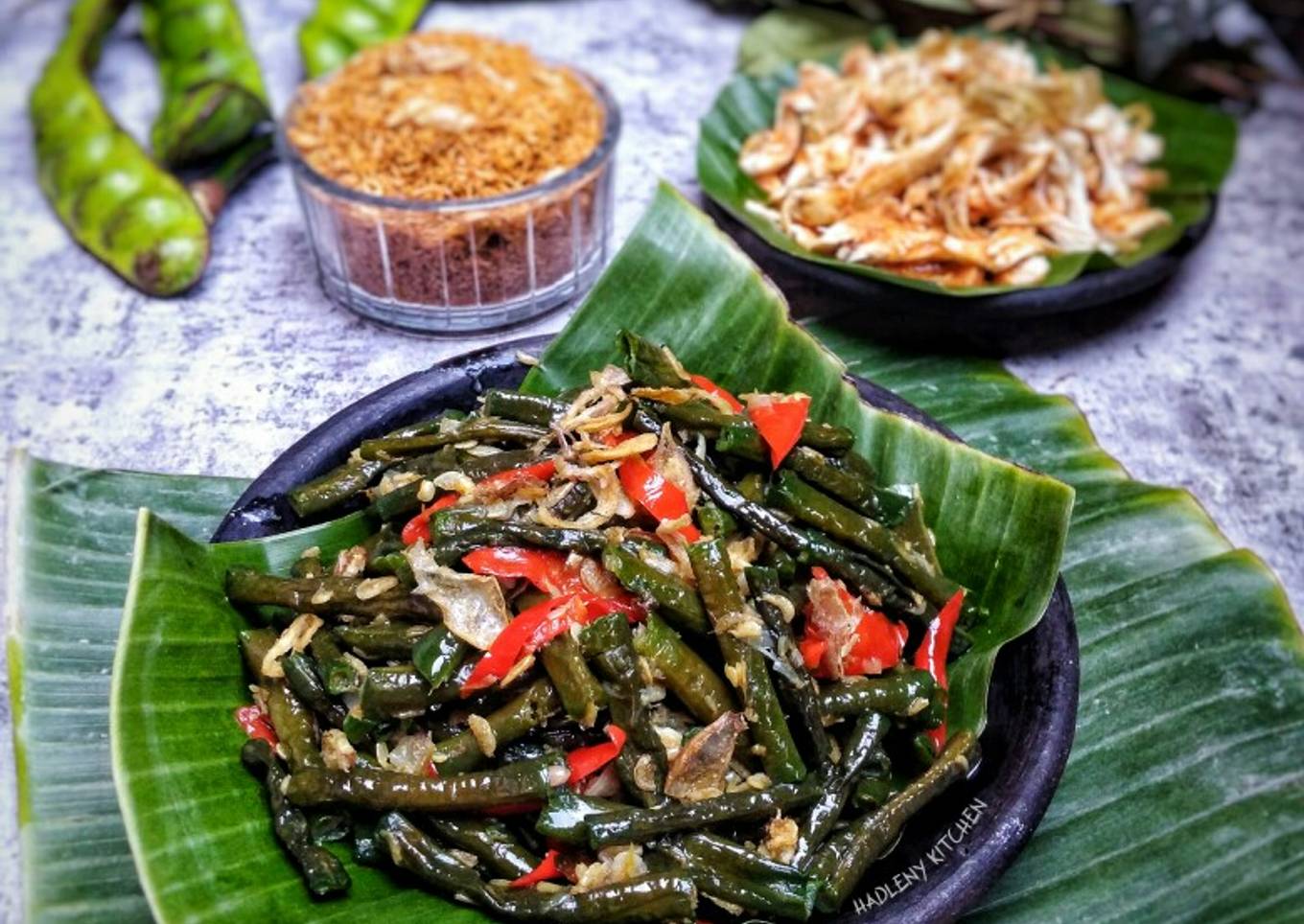 Tumis Kacang Panjang Udang Rebon