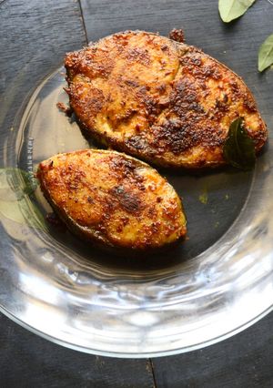 A picture of Curry Leaves Flavored Fish Fry.