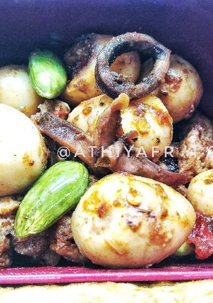 Foto resep Balado Telur Puyuh, Tahu + Cumi asin + Pete
