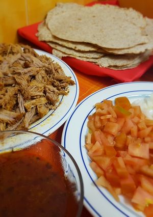 Una foto de Tacos de pulled pork caseros