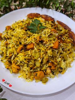 عکسی از دستور باقالی پلو با جعفری 😋