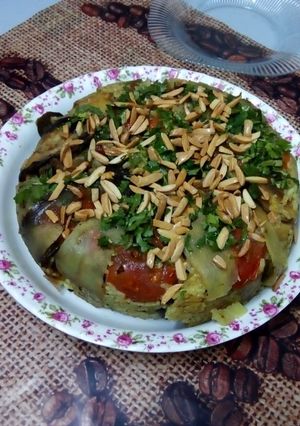 صورة لوصفة مقلوبه بالدجاج