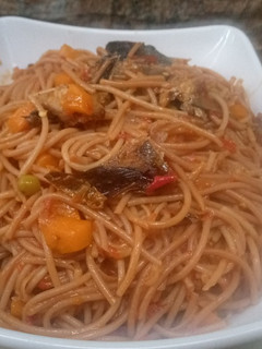 A picture of Brown spaghetti.