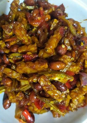Foto resep Orek Tempe, kacang teri sambel