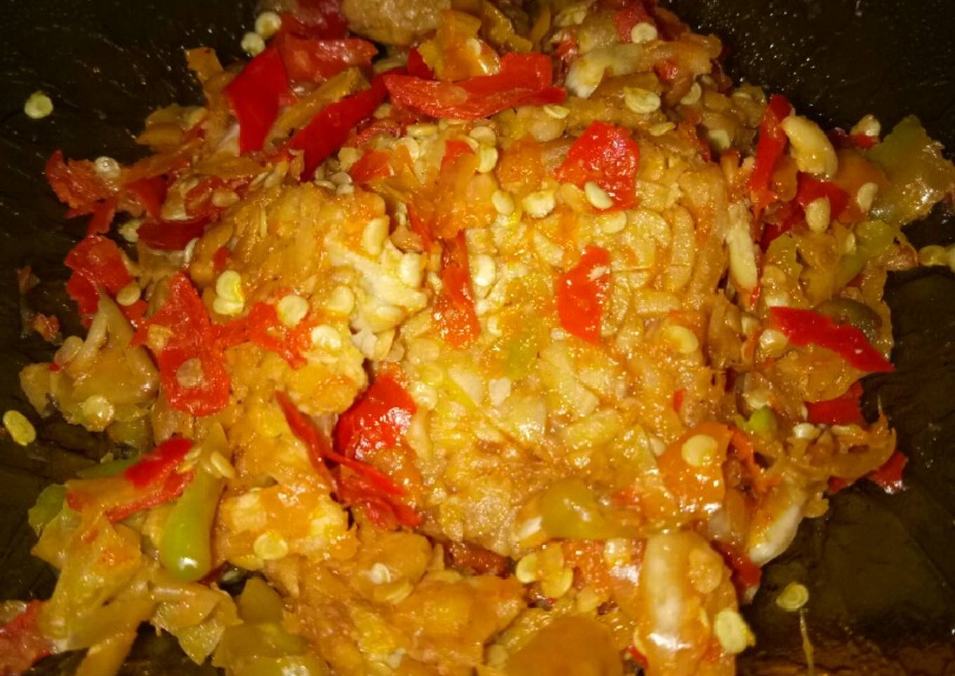 Tempe sambel geprek