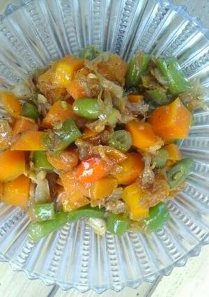 Foto resep Tumis oseng buncis wortel plus udang ebi (urang gremut)