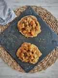 Tortitas de plátano con estofado de carne
