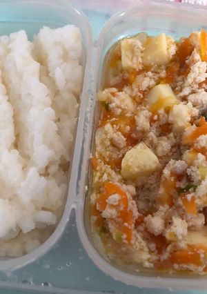 Foto resep MPASI 1y: Sup Ayam dan Nasi Keju