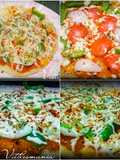 वेज़ चीज़ पिज़्ज़ा (cucumber onion pizza, mix veggie pizza)