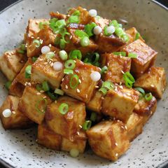 A picture of Fried Tofu with Sweet Miso Sauce.