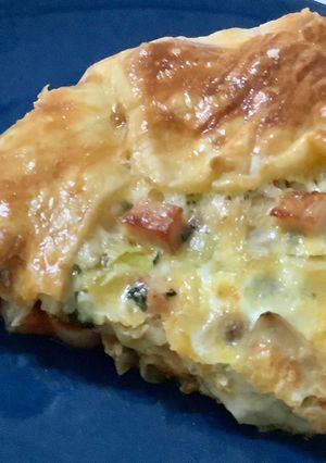 Una foto de Pastel de Puerros y Champiñones