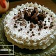 Chocolate sponge cake in pateela on stove